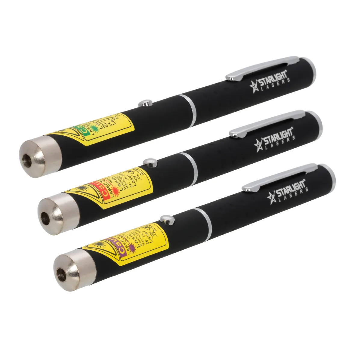 Laser pen set in three colours: X1 green, M1 red and Z1 violet